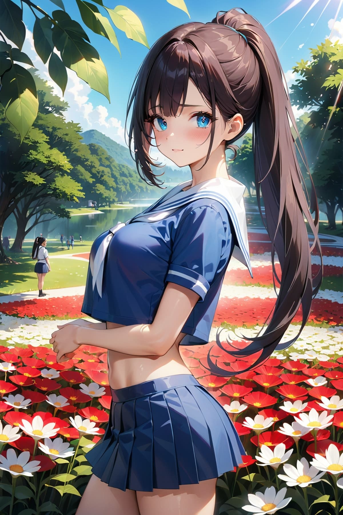 ポニーテールのAIイラスト(1枚目)