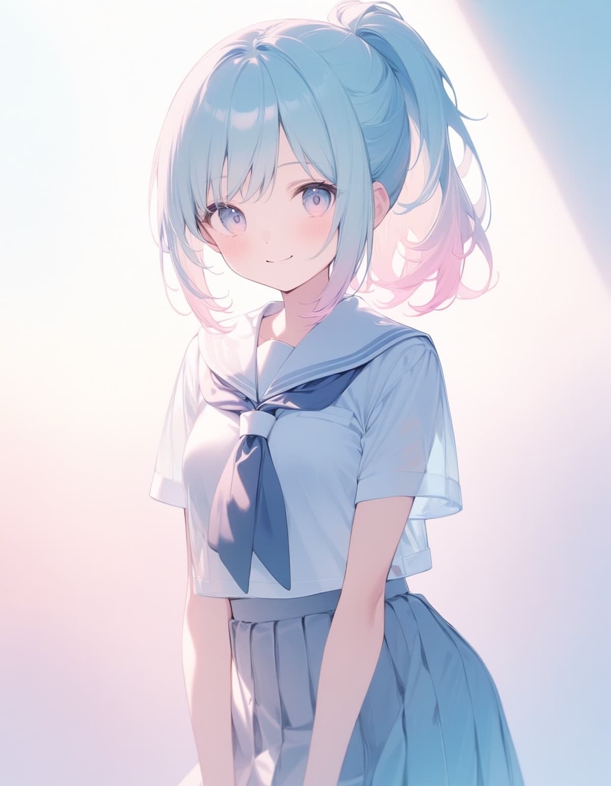 青髪美少女のAIイラスト(2枚目)