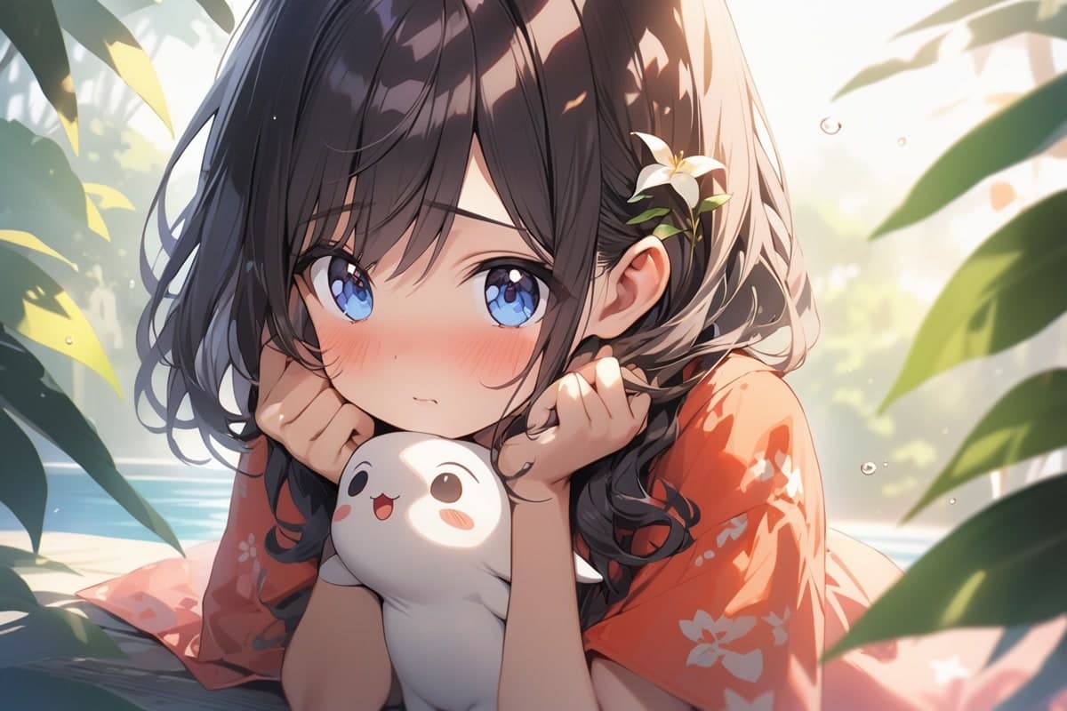 上目遣いの美少女AIイラスト(5枚目)