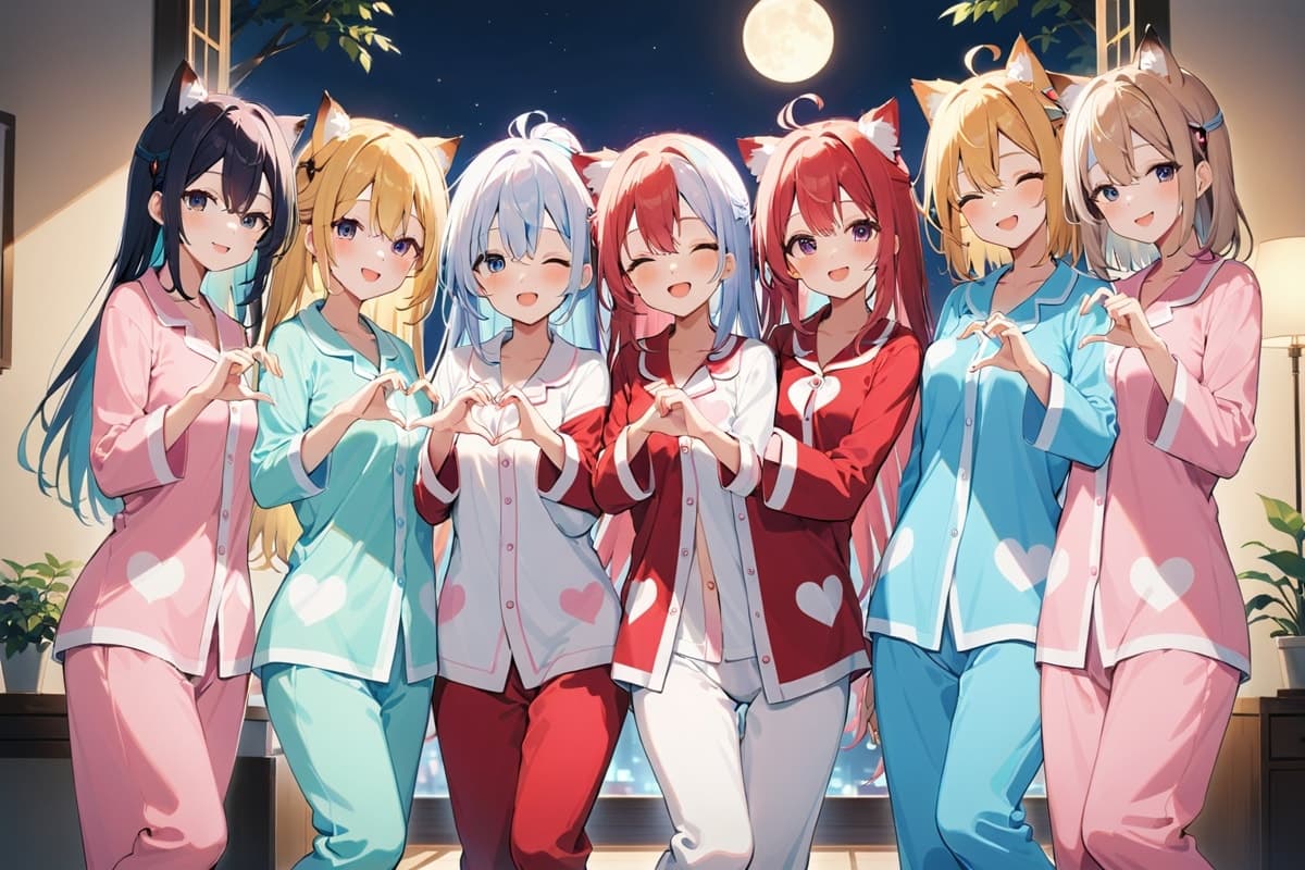 複数人の美少女AIイラスト(1枚目)