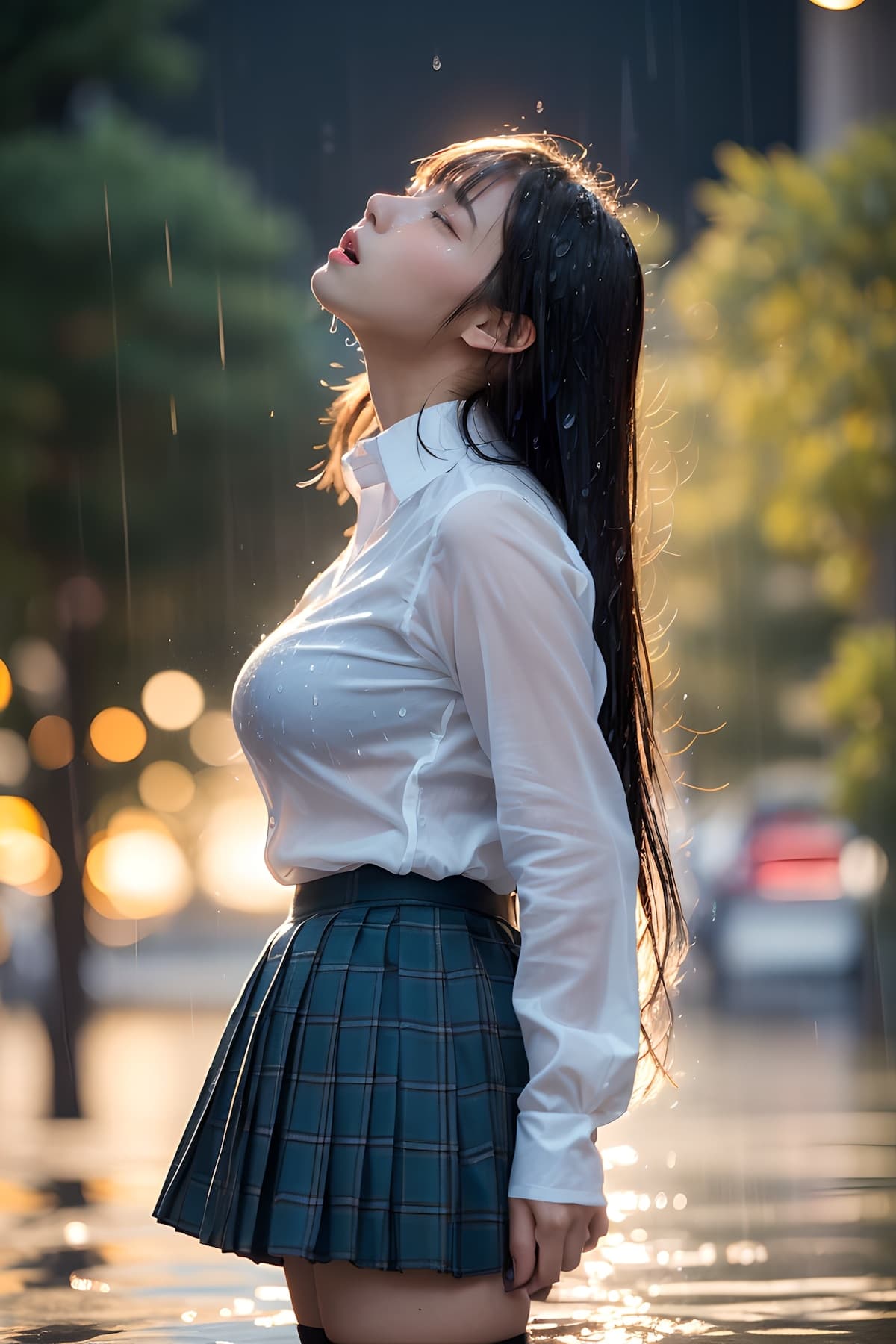 雨×美少女のAIイラスト(4枚目)