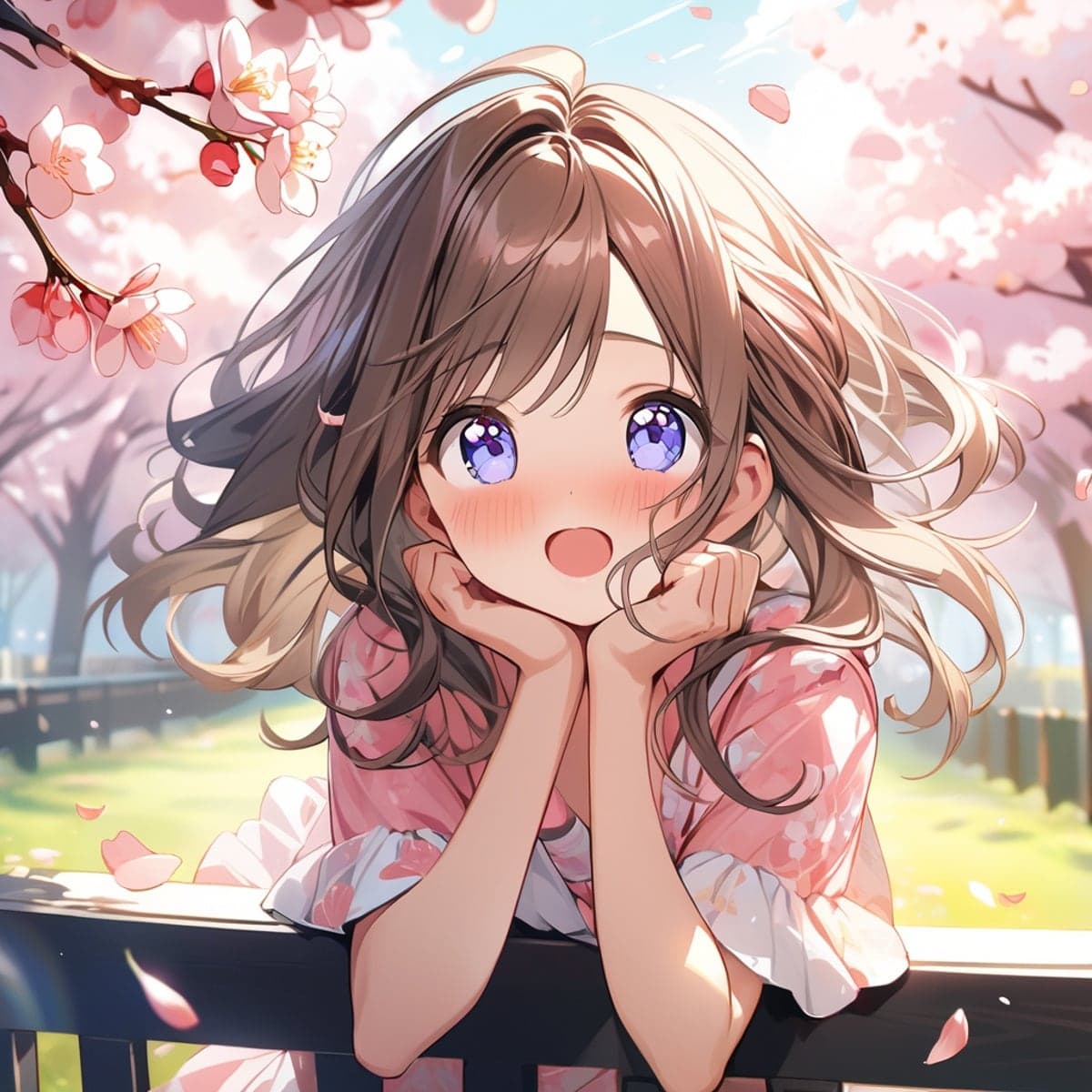桜と美少女のAIイラスト(4枚目)