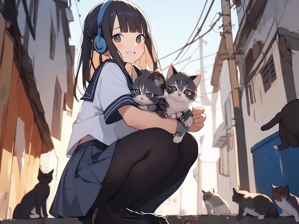 ぱっつんの美少女のAIイラスト(3枚目)