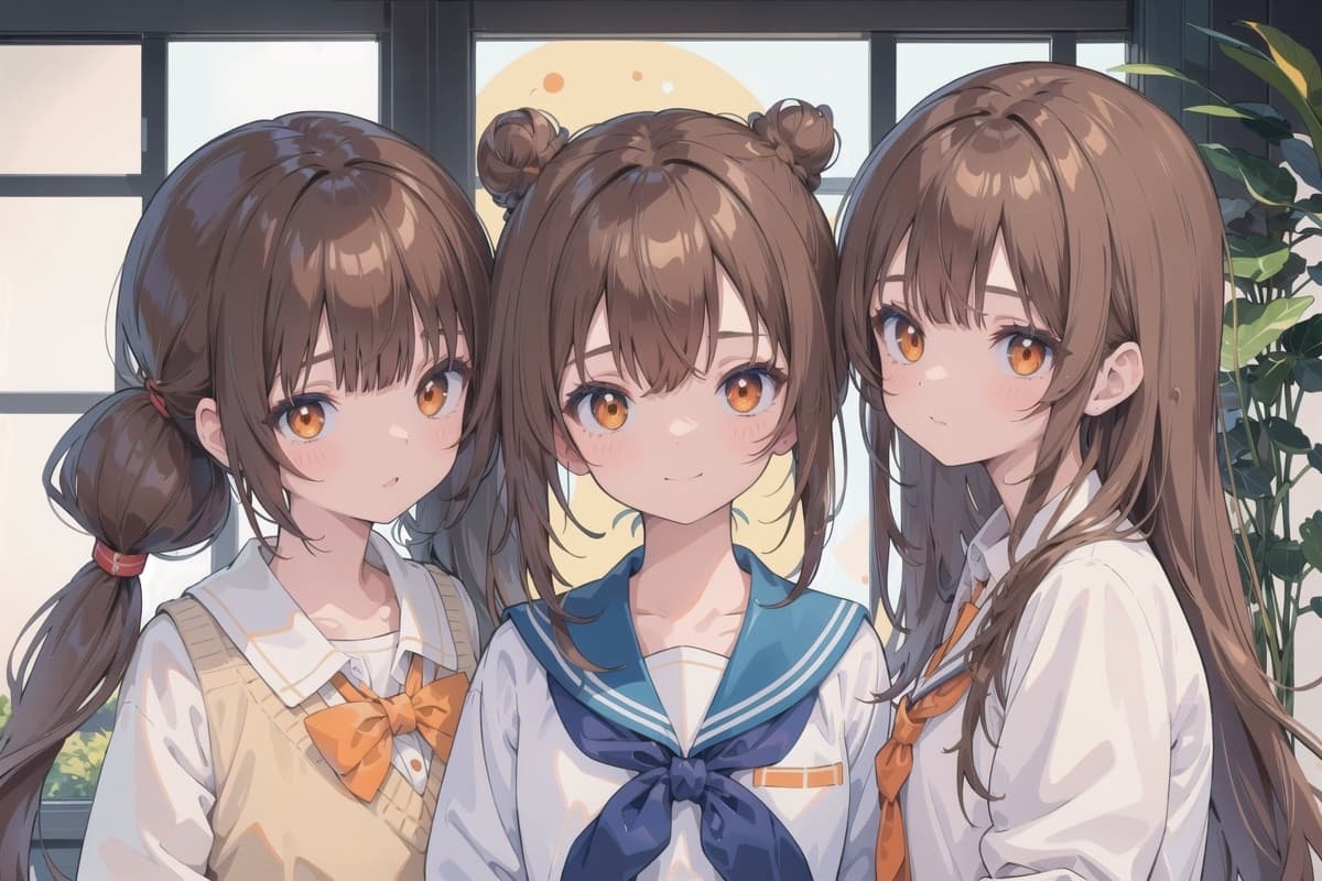 複数人の美少女AIイラスト(5枚目)