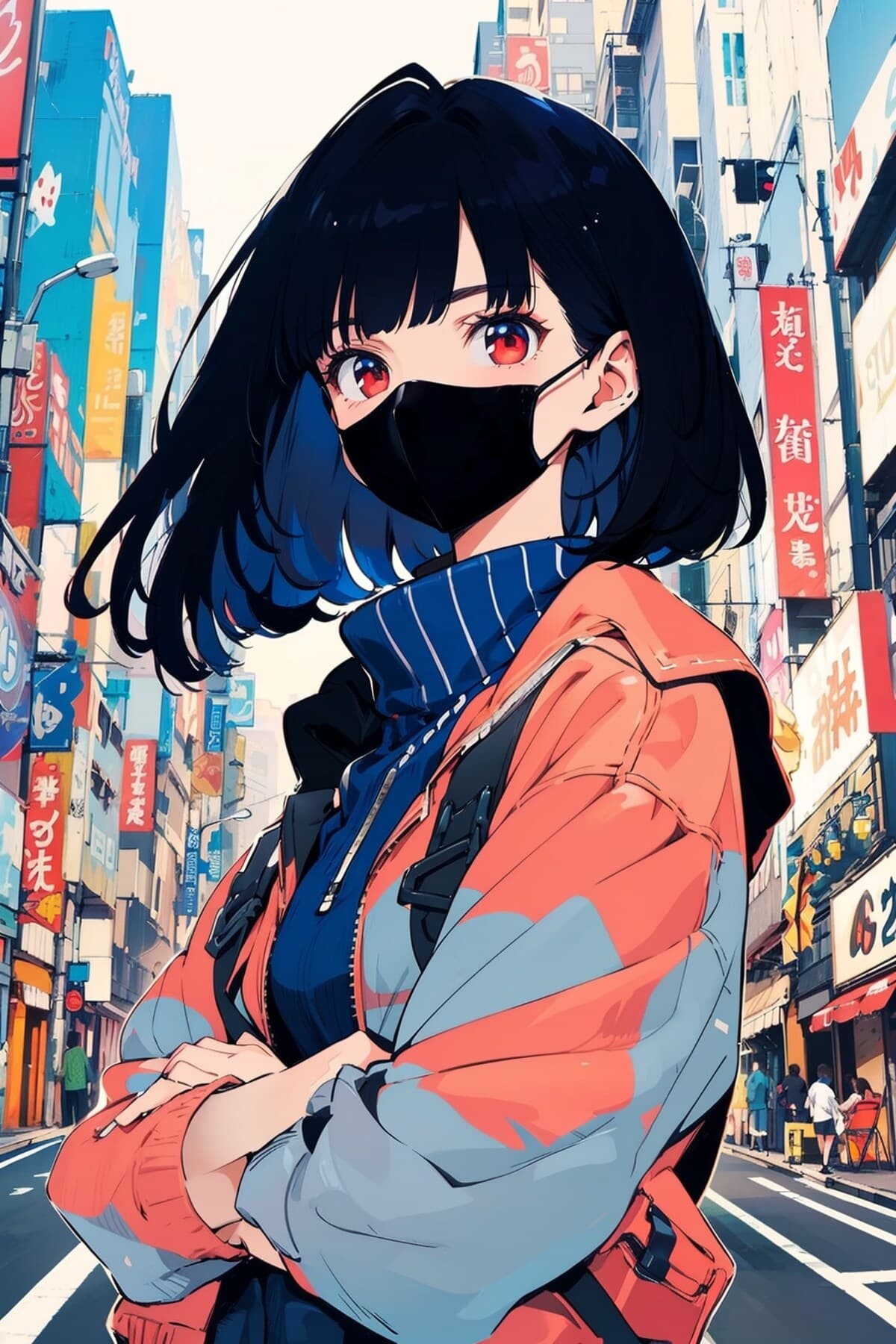 黒髪×おかっぱのAIイラスト(2枚目)