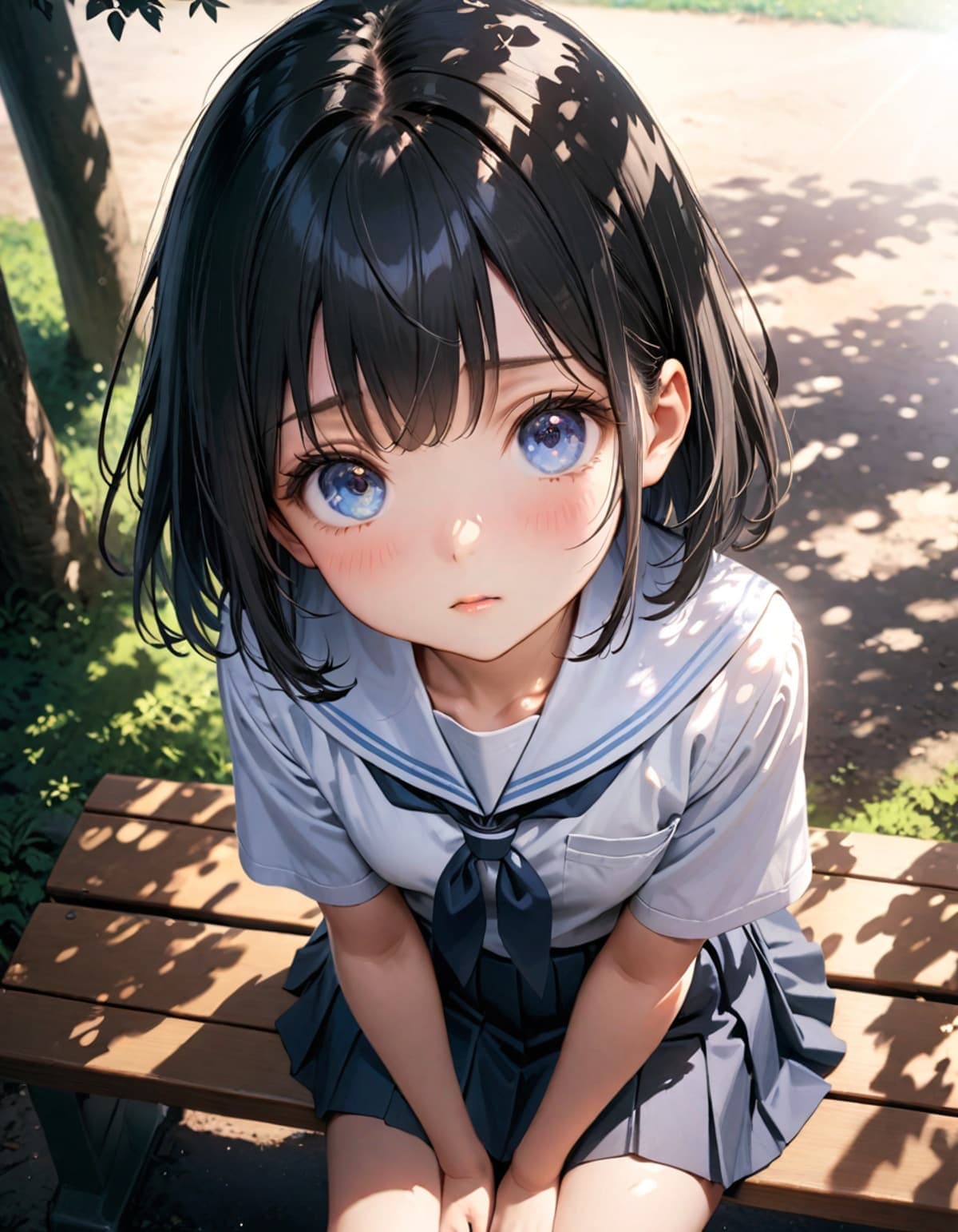 上目遣いの美少女AIイラスト(4枚目)