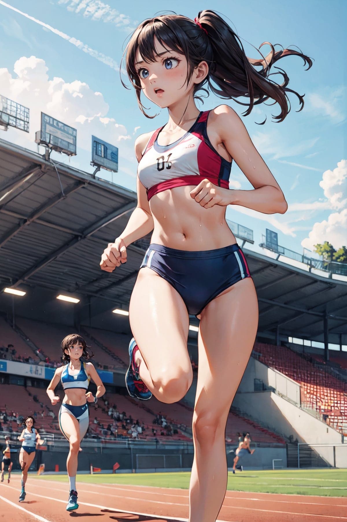 陸上競技×美少女のAIイラスト(1枚目)