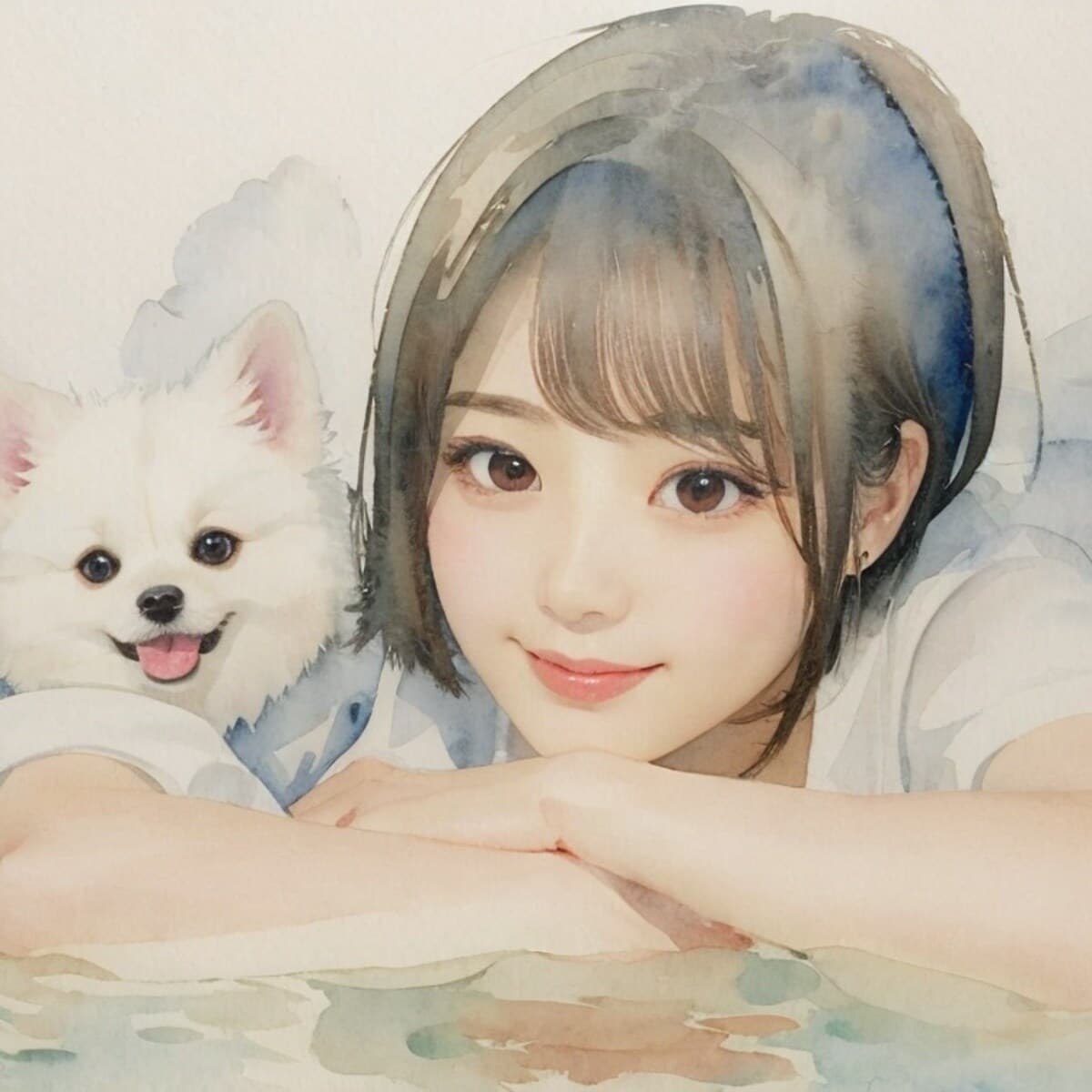 水彩風のAIイラスト(1枚目)
