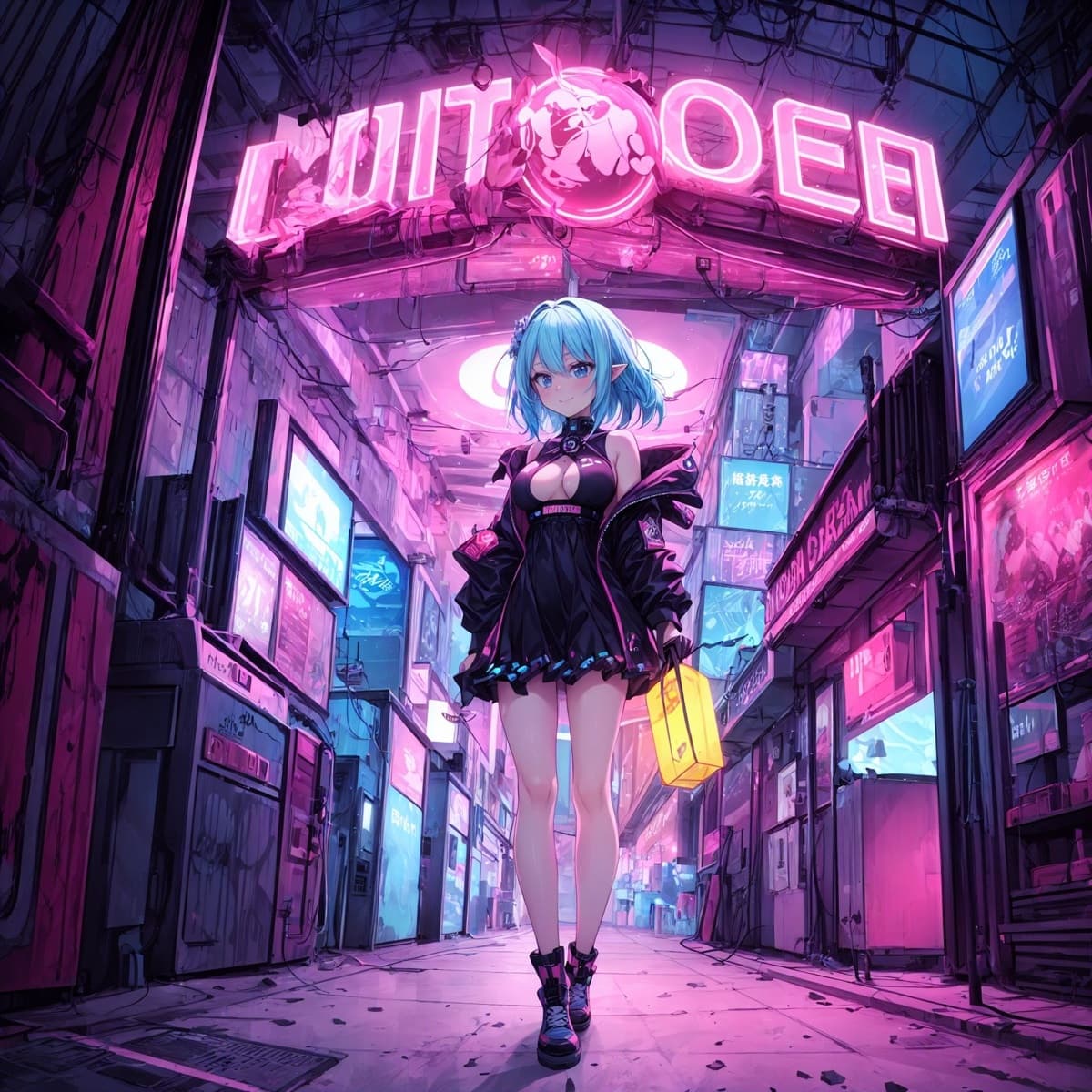 サイバーパンクのAIイラスト(4枚目)