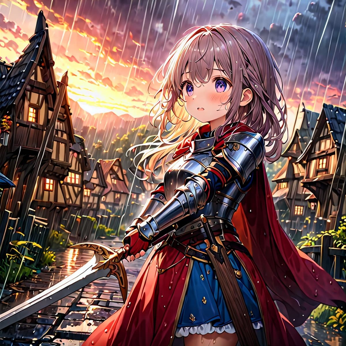 雨×美少女のAIイラスト(2枚目)