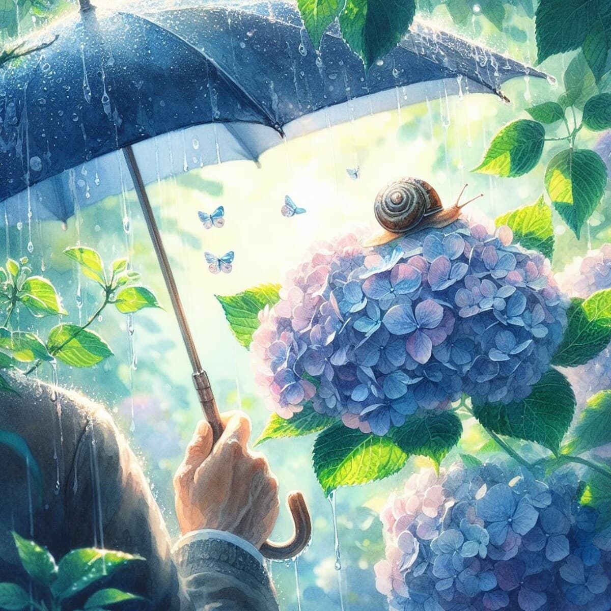 紫陽花(あじさい)AIイラスト(4枚目)